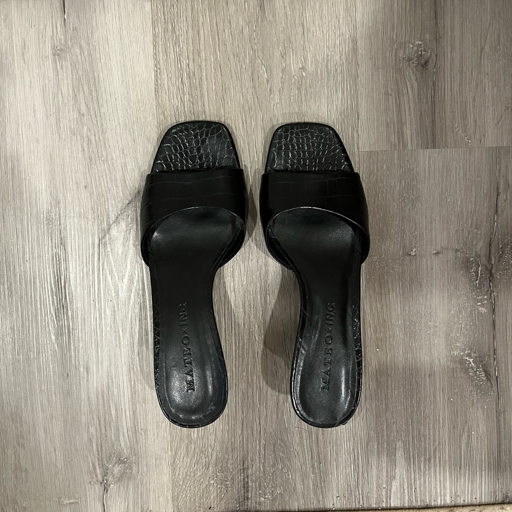 INC Black Kitten Heels